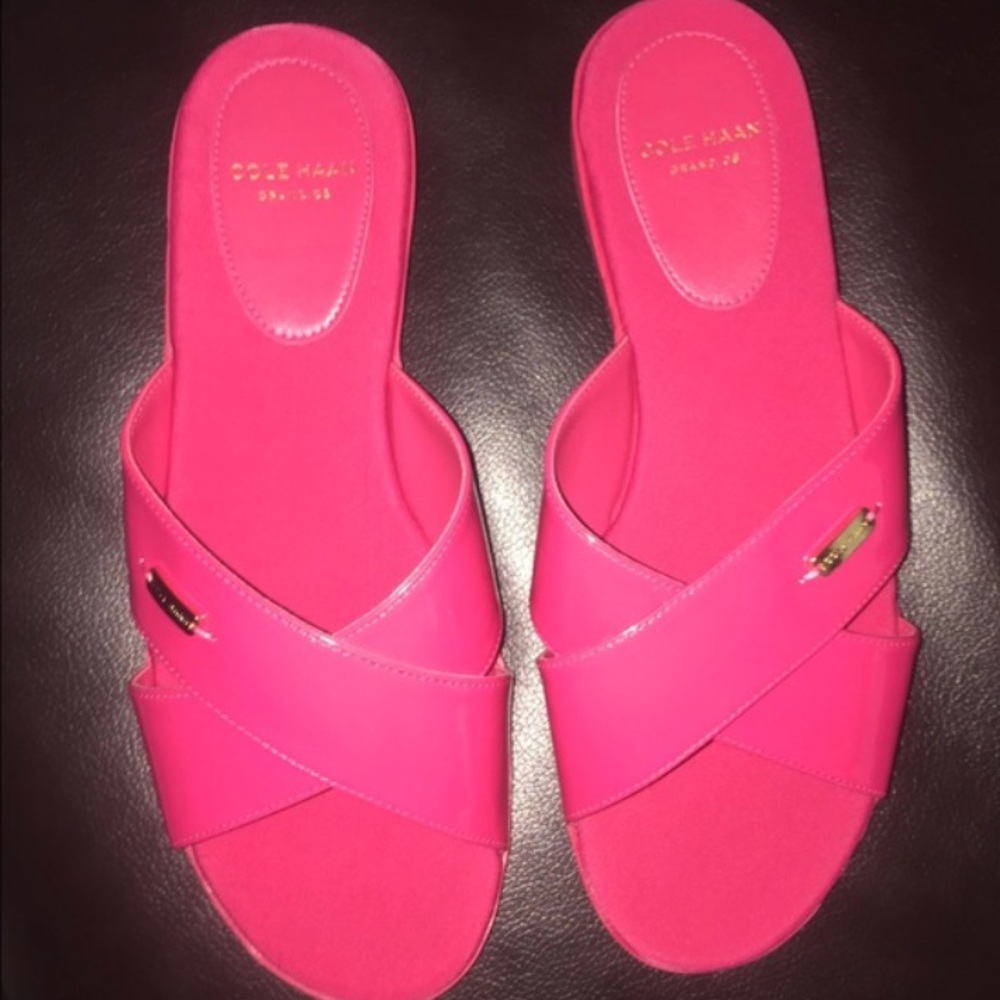 SOLD: ✨NWT! Cole Haan” Grand Pink Slip Sandals - Picture 2 of 4